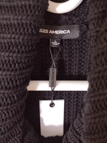 Maglione maglia grossa girocollo 525 America taglia grande NERO 100% cotone NUOVO, DW14 - Foto 5 di 7