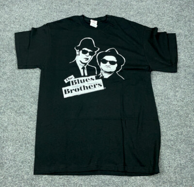 VTG Blues Brothers Black White Print T-Shirt Adult Large 80s Retro 