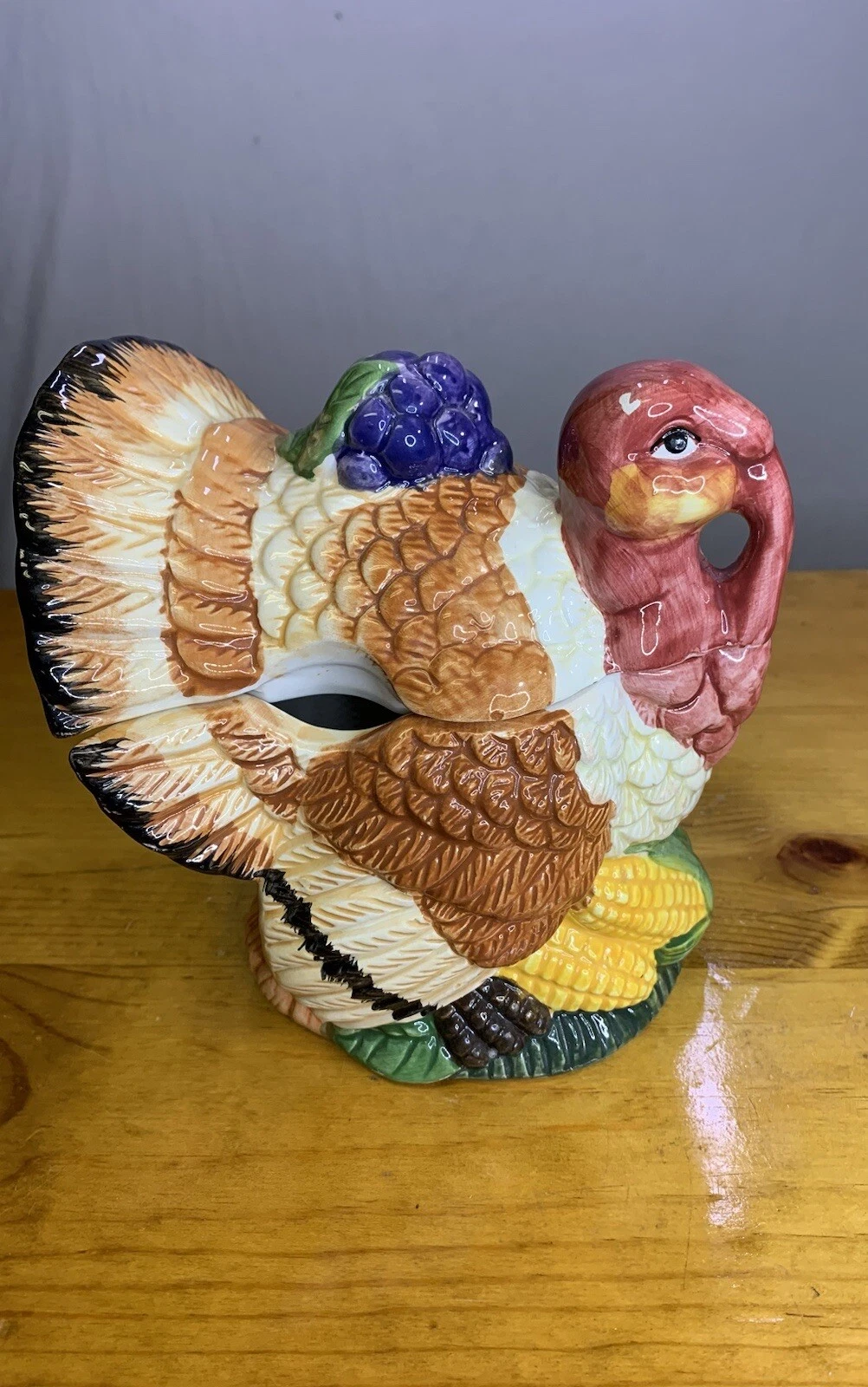 Jay Import 2pc Lidded Ceramic Turkey Gravy Tureen Cranberry Sauce Dish No Ladle