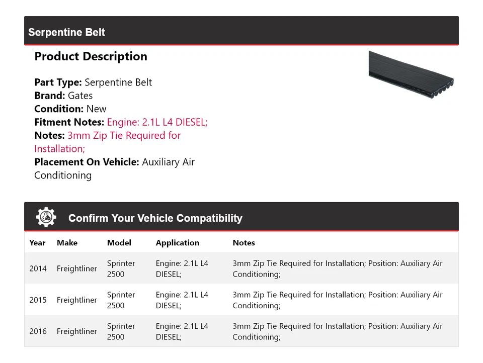 Puertas de cinturón serpentinas 2015 para Freightliner Sprinter 2500 2014-2016 Foto 2 de 4