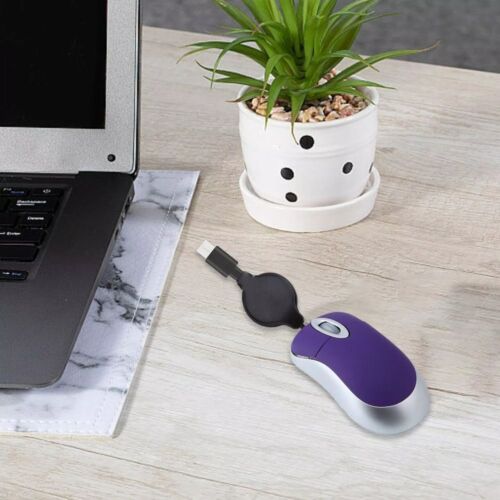 Retractable Cable Wired Mouse Mini Computer Mouse Creative USB C Mouse - Picture 3 of 15