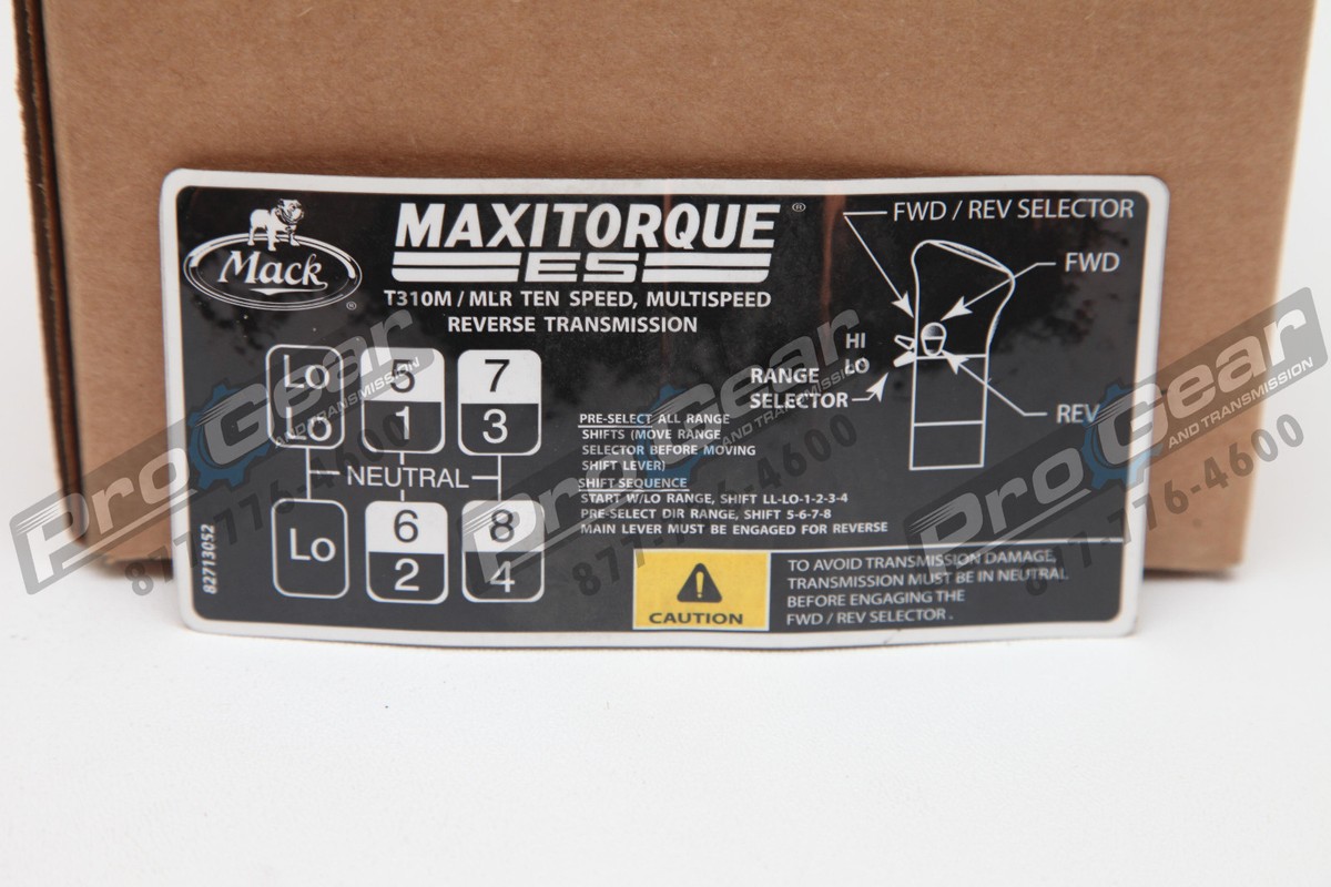 10 speed Mack Transmission T310M shift pattern 82713052 T310MLR Multi Speed Rev | eBay