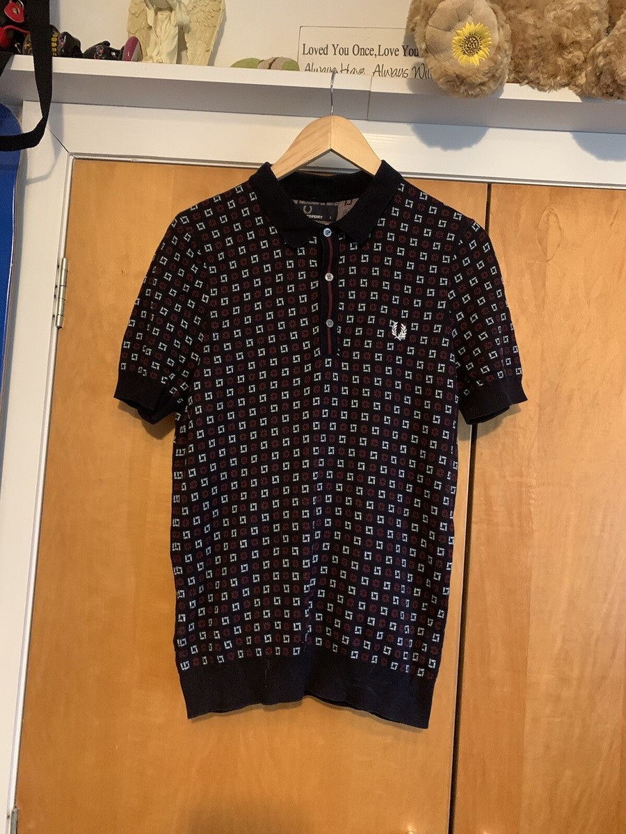 Fred Perry X Drakes Of London Knitwear Polo Sz Small 18” Ptp Exc Condition  Rare