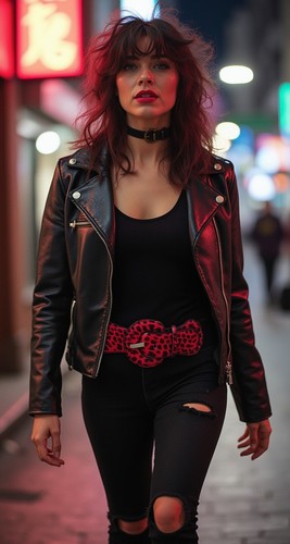 Mujer Leopardo Cinturón Moda Alto Riñonera Elástico Rojo Negro Animlar Print M L - Imagen 21 de 24