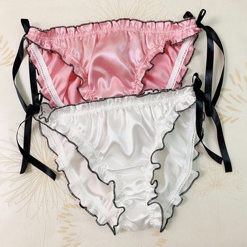 Women G-String Thong Panties Faux Satin Silk Sexy Knickers Underwear Tie on Side - Bild 8 von 16