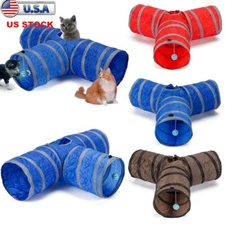 Collapsible Cat Tunnel Tube Interactive Indoor Cats Peek Hole Kitten Toys LAVA