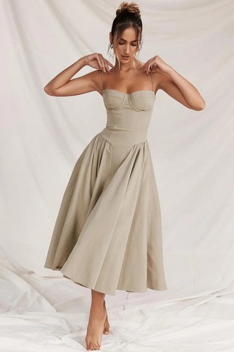 Elegant Corset Dress Sexy Strapless Pleated A-line Party Dresses for Women - Picture 35 of 35