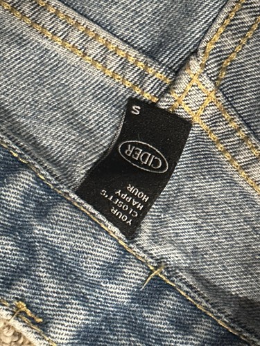 CIDER DENIM BLUE JEANS HEART THROB HIGH 12.5" RISE 27" WAIST 29" INSEAM S EUC - Picture 7 of 8