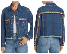 Sunset & Spring  Chic Rainbbow  Spring  Denim  Jean  Jacket Sz  Xs  Nwt   $  98