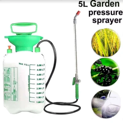 5L Garden Pressure Sprayer – Portable Hand Pump Chemical Weed Spray Bottle UK