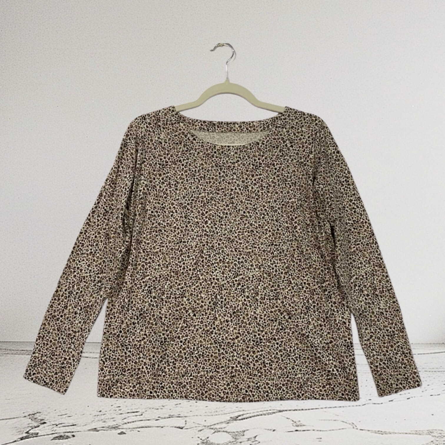 J. Jill Women’s Luxe Supima Relaxed Tee Size Small Animal Print Casual Classic