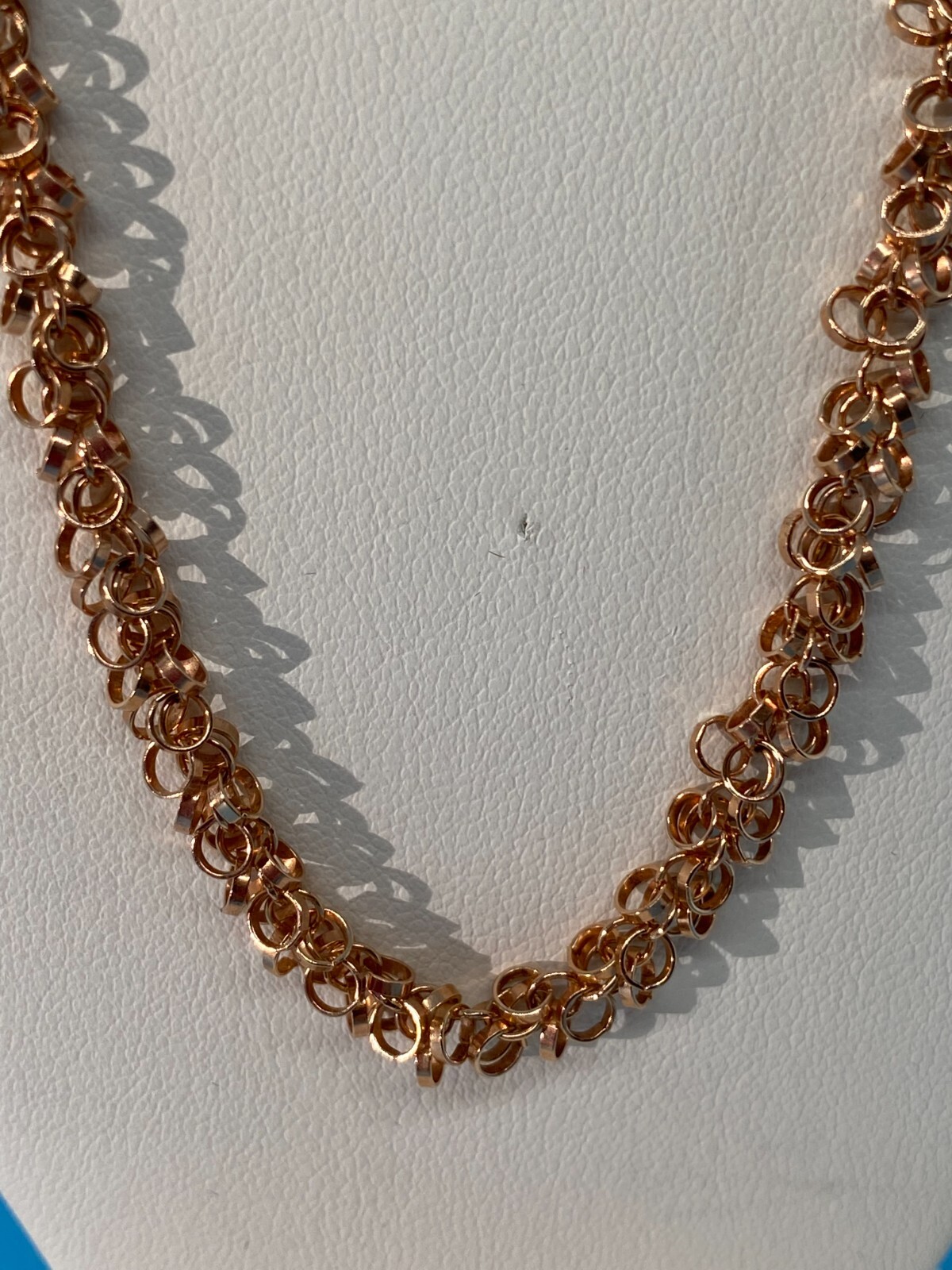 Rose Sterling 925 Silver KA 1772 Italy Shiny Round Confetti Links 18