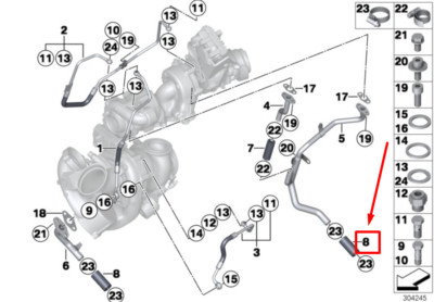 NEW BMW X6 F16 TURBOCHARGER OIL LINE 11427795976 7795976 ORIGINAL  
