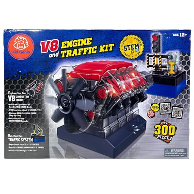 Kid Engine Models Kid Genio V8 Combustion Engine Model + Traffic Building Kit STEM Kids ...