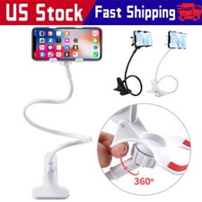 Universal Lazy Mobile Phone Gooseneck Stand Holder Flexible Bed Desk Table Clip