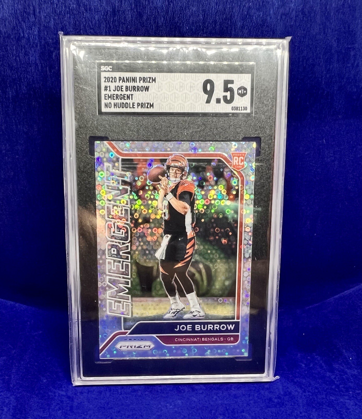 2020 Panini Prizm Emergent Prizm No Huddle Disco Joe Burrow #1 SGC9.5 RC