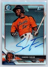 2018 Bowman #CPA-SF Sandro Fabian Chrome Prospect Autographs Refractor #/499
