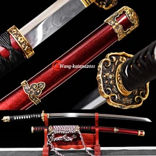 Battle Ready Tachi Clay Tempered T10 Steel Sakura Japanese Samurai Sharp Sword