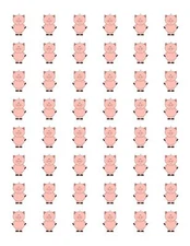 48 CUTE FARM PIG ENVELOPE SEALS LABELS STICKERS 1.2" ROUND