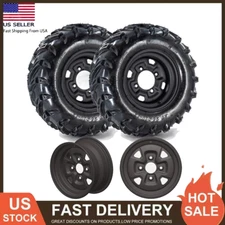 2 Set 12in Wheels Rims 12x6, 25x8-12 Tires 6-Ply All-Terrain Tire 3.5+2.5 Offset