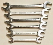 6 ASS'T CRAFTSMAN INDUSTRIAL S.A.E. OPEN END WRENCHES USA MADE LOW PRICE