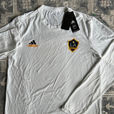 NWT LA Galaxy Adidas LS Soccer Jersey Shirt Men S White 2-Side
