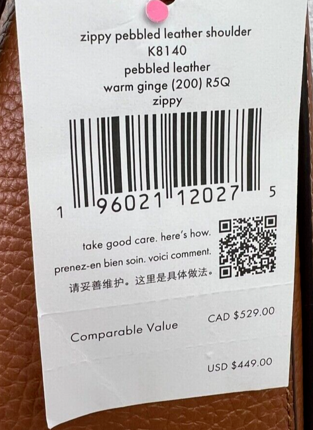 kate spade new york ワンピース 白 0134625E0049 NWB Kate Spade Zippy Large Shoulder Bag Brown Leather K8140