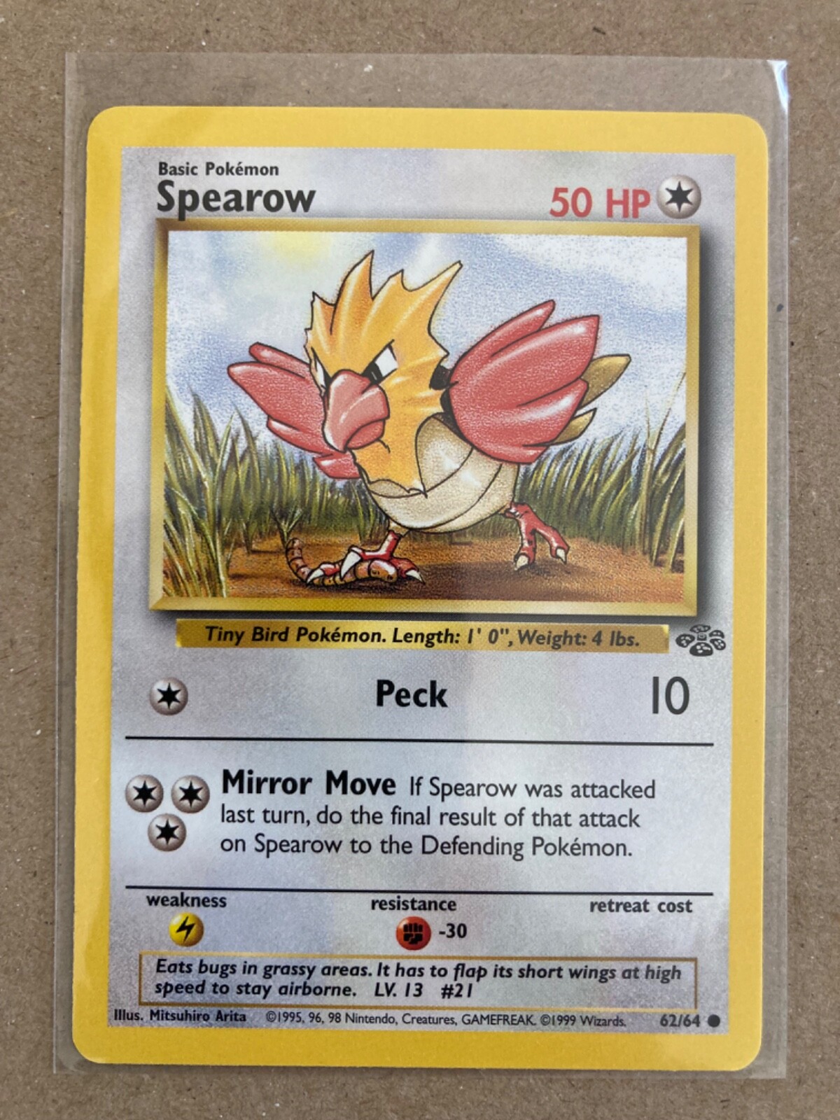 1999 Pokemon Jungle - SPEAROW #62 - Near Mint