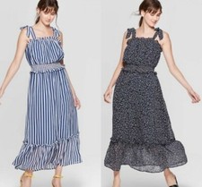Women's Square Neck Shoulder Tie Column Maxi Dress - Who What Wear - J309