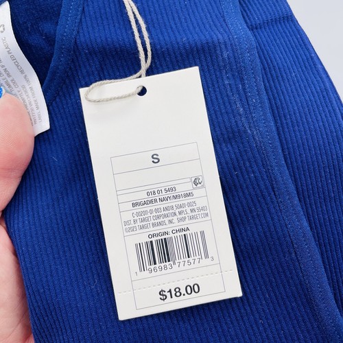 A New Day Womens Size Small Rib Knit Slim Fit Seamless Muscle Tank Top Blue 2419 - Picture 6 of 7