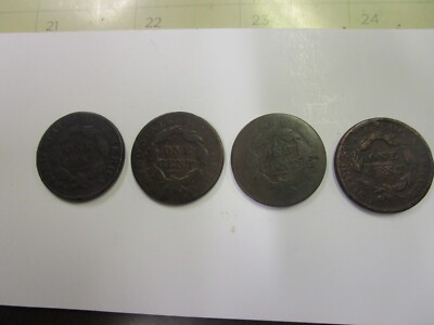 4 Coronet Head Large Cent copper coins 1827-29-30-31 | eBay