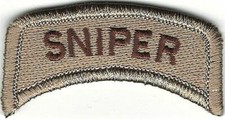 1" x 2 1/4" DCU Desert Tan Brown Sniper Tab Patch Fits For VELCRO® BRAND Loop Fa