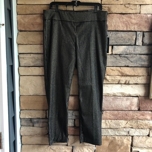 Rachel Zoe black gold houndstooth pull 