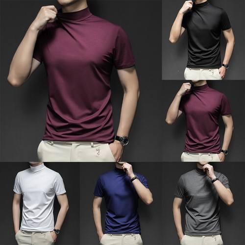 Mens T-Shirt Mock Neck Undershirts 