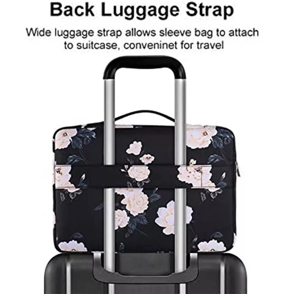 Universal Sleeve Case Cover Carry Laptop Sleeve 13-15.6 inch Floral Handbag Soft - Image 3 of 4