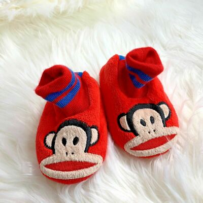 Paul Frank Slippers Toddler Sz Red Monkey Chimp