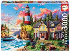 ,EDUCA, Puzzle 3000 Piezas faro cerca del mar, , EDU18507