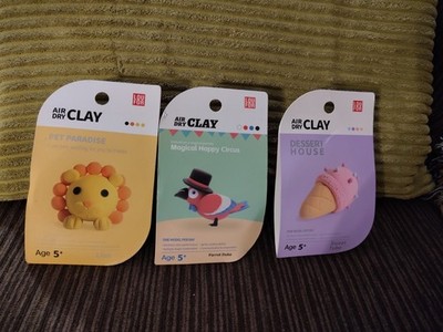 Air Dry Clay, Three Pack Pet Paradise, Circus, & Desserts Brand New