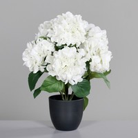 DPI Kunstblume Hortensie H 45 Cm Weiß Pflanze Kunstpflanze