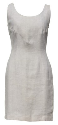 Gudrun Beerbohm, linen dress white ecru, size 40/white-ecru linen dress, size 40