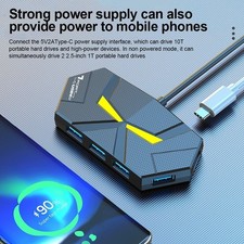 USB 3.0 Hub 4/7-Port OTG Splitter Docking Station Type-C Power Port Laptop PC