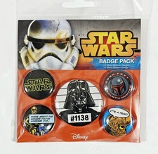 Science Fiction Merchandise Buttons STAR WARS BADGES Vader 1138 Boba Fett Trap