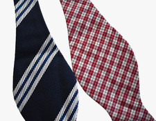 NEW BROOKS BROTHERS REVERSIBLE 100 SILK/COTTON SELF-TIE Bow Tie