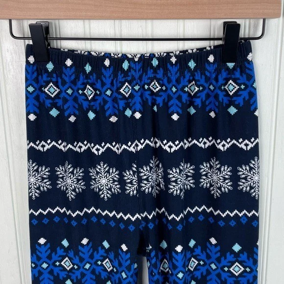 Leggings Agnes & Dora Icy Fair Isle para mujer talla S/M azul marino copo de nieve acogedores Foto 3 de 4