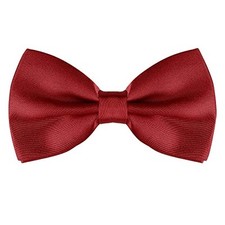 Pre-tied Solid Adjustable Bowtie Classic Tuxedo Wedding Bow One Size Wine Red