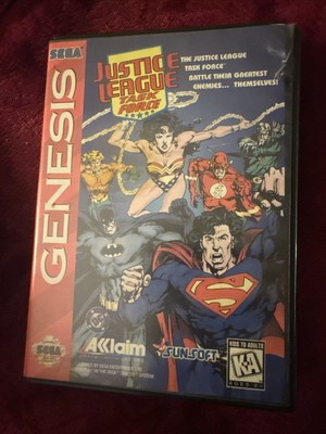 1995 SEGA GENESIS Justice League Task Force CIB COMPLETE Tested Authentic Works