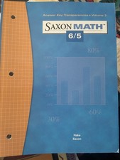 SAXON MATH 6/5 ANSWER KEY TRANSPARENCIES VOLU...