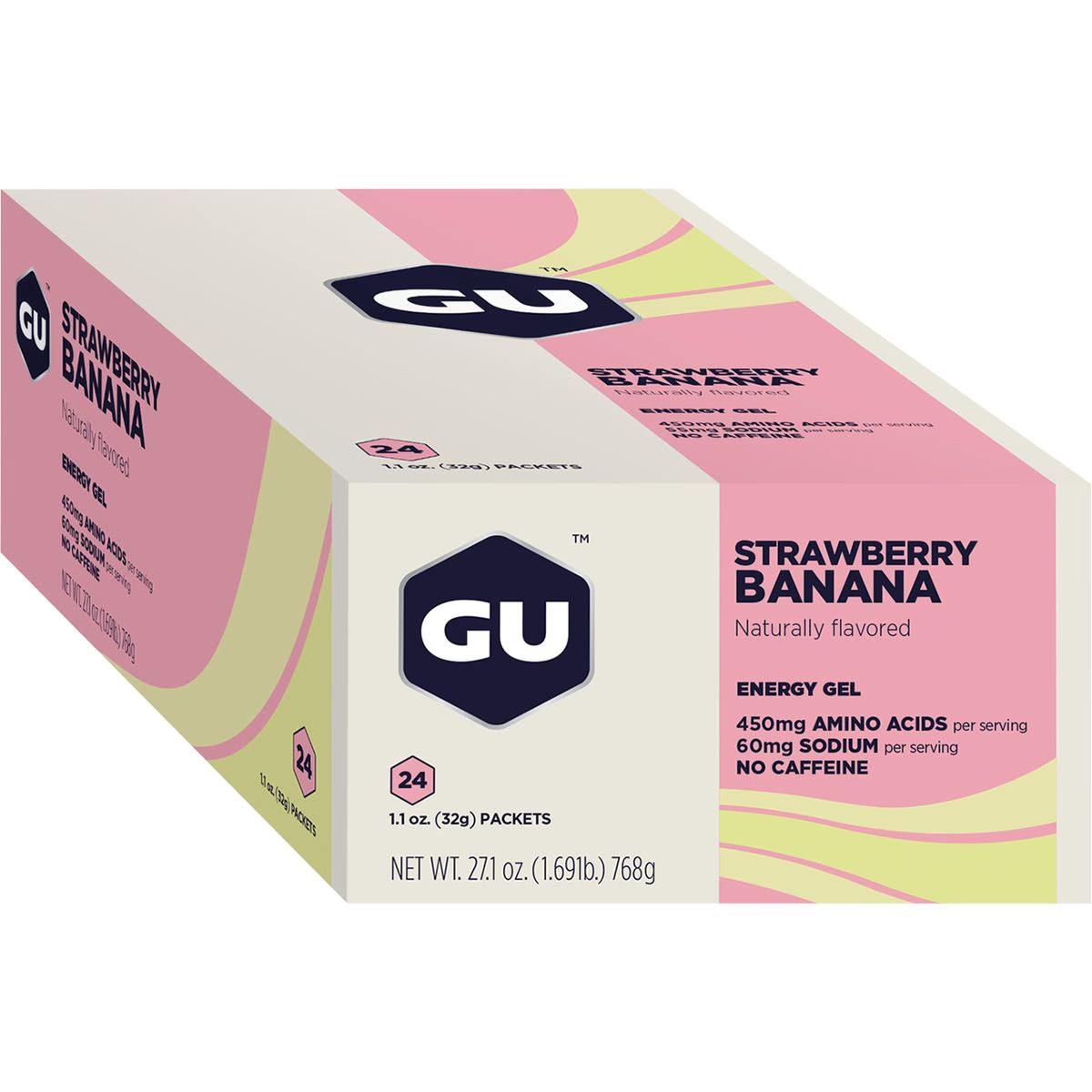 GU Energy Gel - 24 упаковки клубнично-бананового геля, 24 УПАКОВКИ