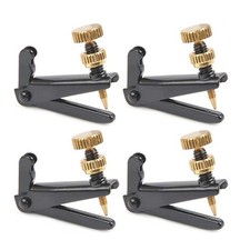 4 Pcs Metal Violin Fine Tuner String Adjuster Tuning Black For 4/4 3/4 Violins