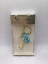 Modern Expressions Initial "J Monogram Keychain with Aqua Tassels